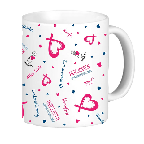 Herzkissen Tasse